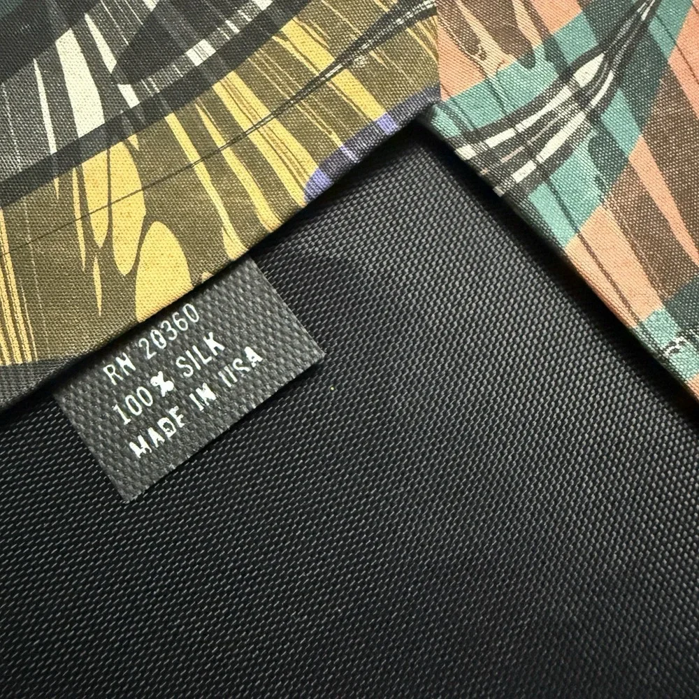 Men's Silk Classic Tie Hand Marbled Silk (MOTH) Sausalito California Artisan USA